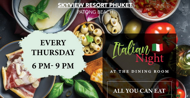 Authentisches italienisches Abendbuffet im Skyview Resort Phuket Patong Beach