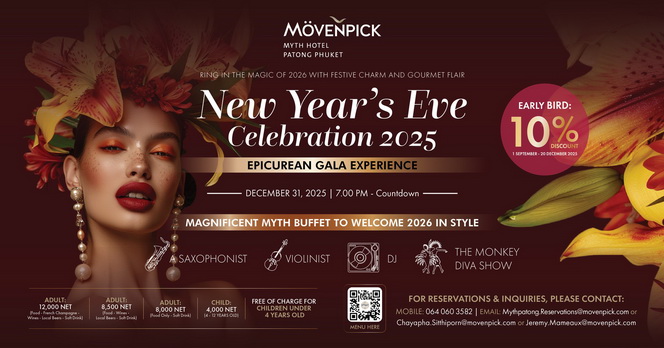 Silvesterfeier 2025 im Mövenpick Myth Hotel Patong Phuket